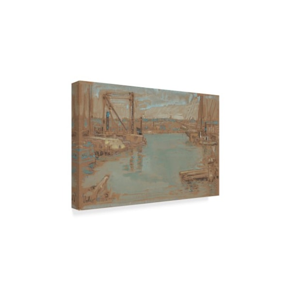 Childe Frederick Hassam 'North River Dock New York' Canvas Art,30x47